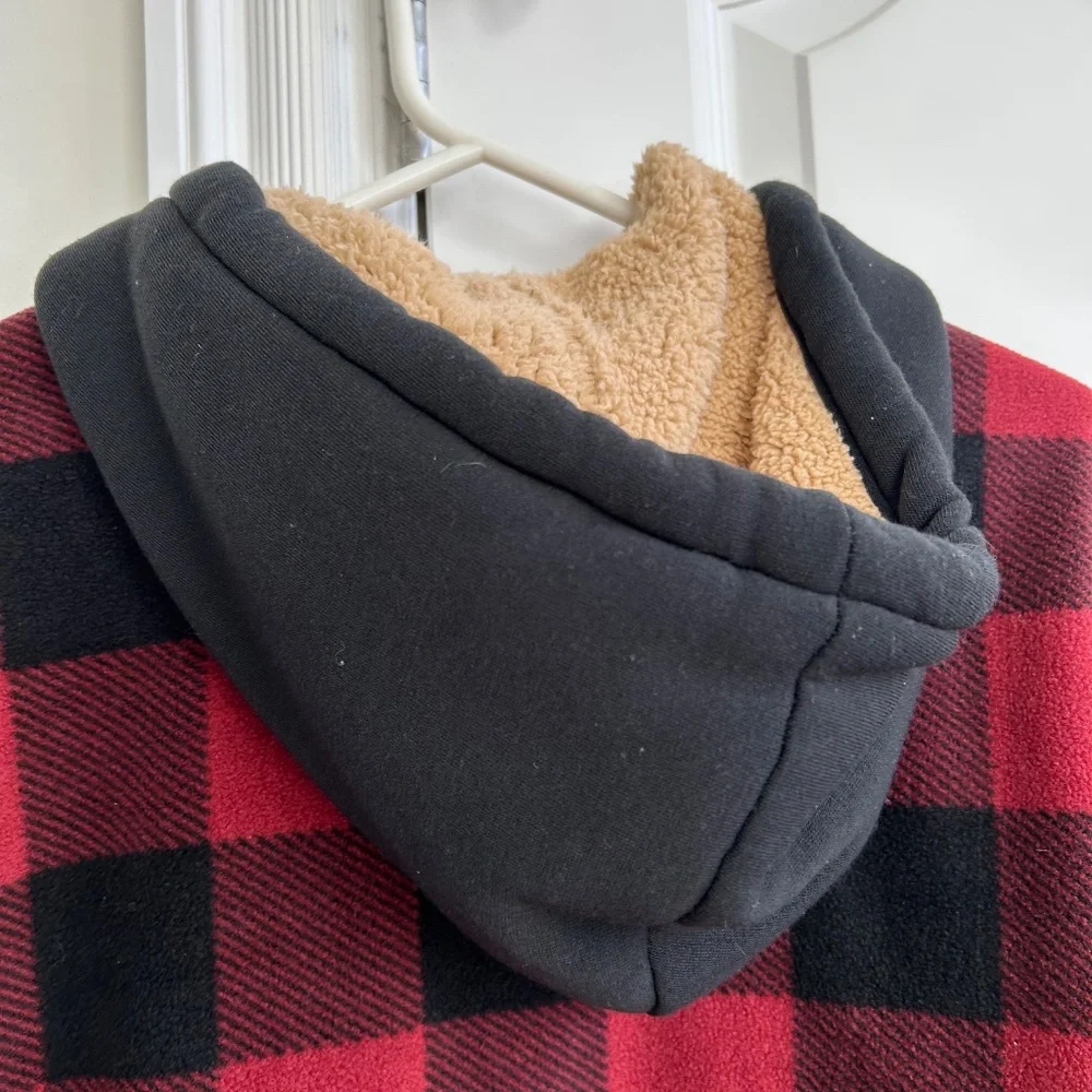 Aeropostale Sherpa lined hooded plaid jacket - Picture 3 of 12